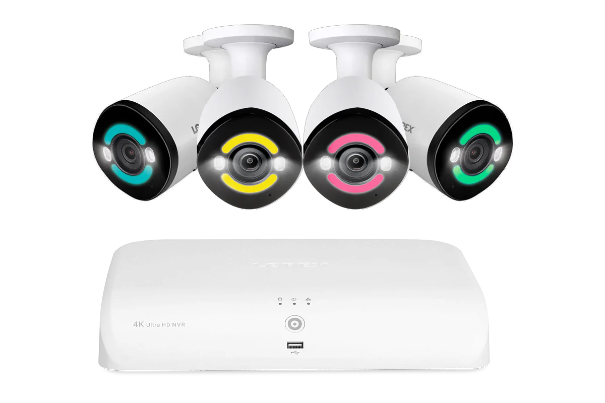 Lorex Fusion 4K 16-Channel 2TB Wired NVR System with Smart Security Lighting Cameras