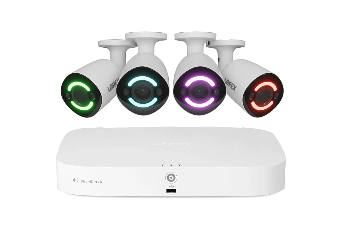 Lorex Fusion 4K 16-Channel 2TB Wired NVR System with 8 Smart Security Lighting Cameras